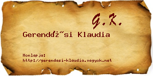 Gerendási Klaudia névjegykártya